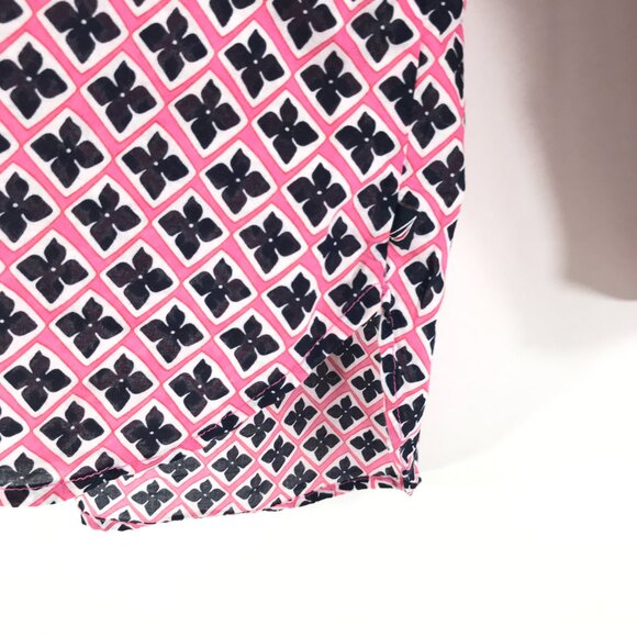 Nautica Jeans Geometric Print Button Down Shirt Women's XL Long Sleeve Cotton - Picture 5 of 11